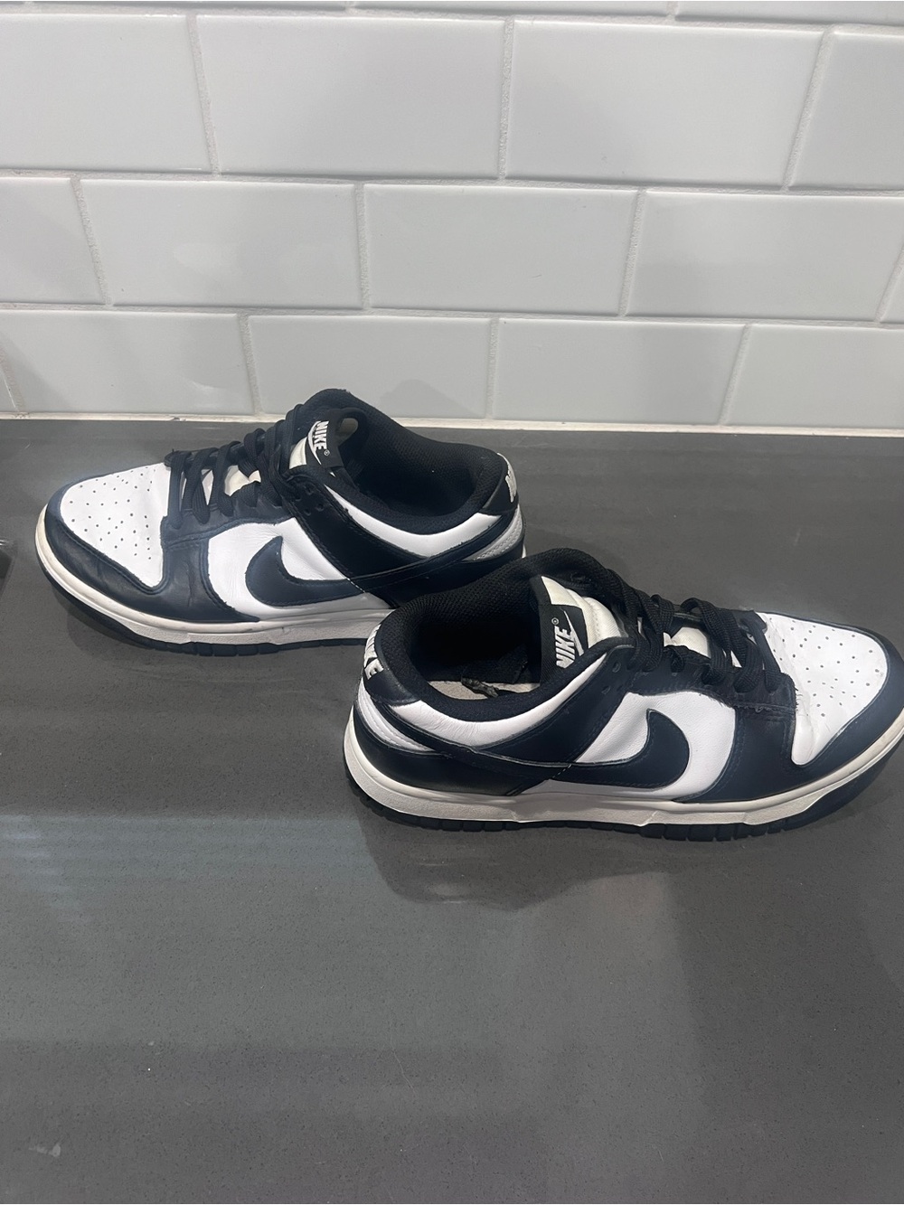 Nike Black and White Low-Top Swoosh Sneakers